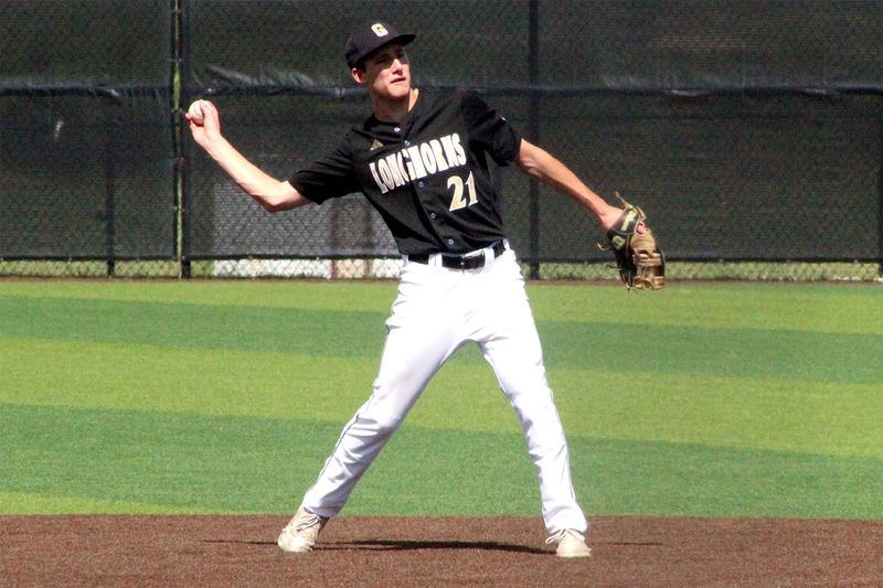 Gordon's Hudson Campbell fields a groundball and throws to first base during Game 2 of the Longhorns' best-of-three state semifinals series against the Hamlin Pied Pipers in the Class 1A UIL Baseball Playoffs on Saturday, May 30, at Eula High School. Gordon won 18-8.