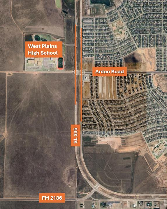 The Texas Department of Transportation Amarillo office said it has gotten approval for construction of the main lanes on State Loop 335, extending from north of FM 2186 to north of Arden Road, as pictured in this provided map.