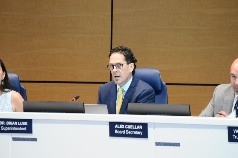 El Paso ISD superintendent Brian Lusk heard public comment during the special session that approved financial exigency and layoffs on Thursday, June 4 at EPISD headquarters.