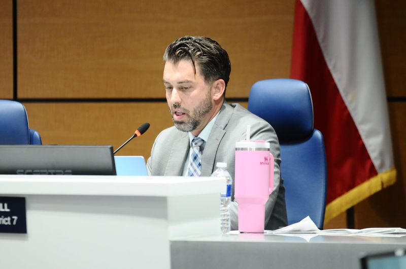 El Paso Independent School District trustee Daniel Call heard public comments concerning possible fallout of financial exigency during a special session on Thursday, June 4 at EPISD headquarters.
