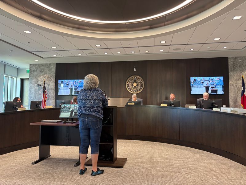 Upset citizens address the Potter County Commissioners about the fires that damaged or destroyed dozens of homes, during the court's regular meeting Monday, June 8 in Amarillo.