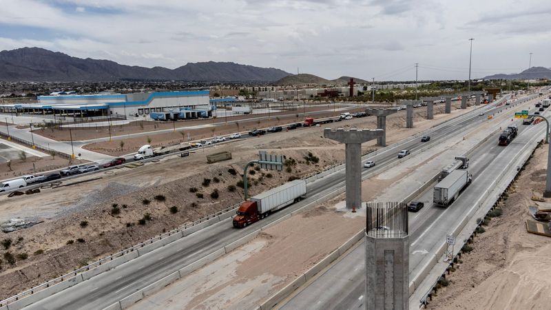 Drone photos show construction at the Artcraft Road and Interstate 10 interchange in El Paso, Texas, on May 20, 2026. The project includes roadway expansion, bridge work and improved access ramps aimed at easing congestion and supporting continued growth on the city’s West Side. Traffic controls and lane shifts are in place as crews work to upgrade one of the region’s busiest corridors.