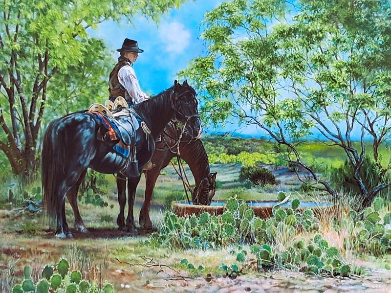 "Return to Fort Chadbourne" by Lou Sanders Albright will be featured in the annual American Plains Artists Juried Exhibit and Sale at Fort Concho National Historic Landmark with a grand opening in the fort’s Quartermaster Galleries 5:30-7 p.m. on Saturday.