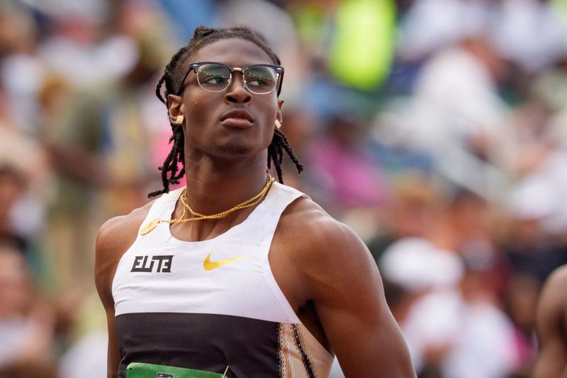 Tate Taylor wins the men’s 200 meters during the Nike Outdoor Nationals and USATF U20 Championships on June 19, 2026, at Hayward Field in Eugene, Oregon.