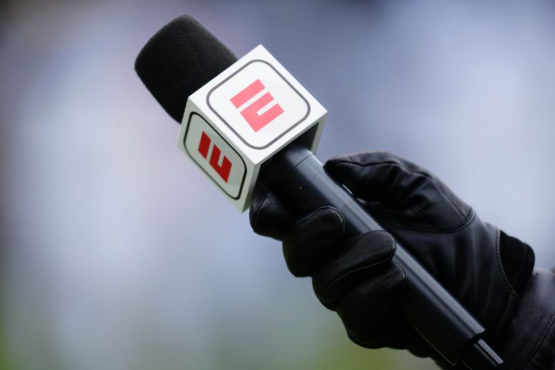 General view of an ESPN microphone during the first half of a Colorado Buffaloes spring game at Folsom Filed.