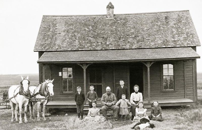 Settlers like the R. Pryor family  were among the first in the Wichita Falls area. Besides their home, not many buildings were around. Or Trees. Or anything.