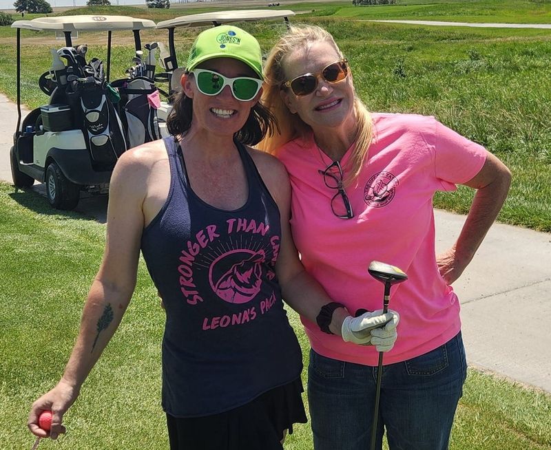 The 6th Annual Tee Off for Tatas Golf Tournament, a fundraiser for Panhandle Breast Health, was a tremendous success, bringing together golfers, sponsors and volunteers for a day of friendly competition, camaraderie, and purpose. Pictured are mother and daughter Abby Jones, left, and Leona Grubbs, who is a breast cancer survivor and PBH board member.