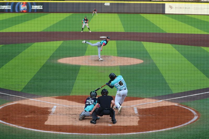 Hudson Valleyâ€™s Kaeden Kent at bat during their game versus the Winston-Salem Dash on May 5, 2026.