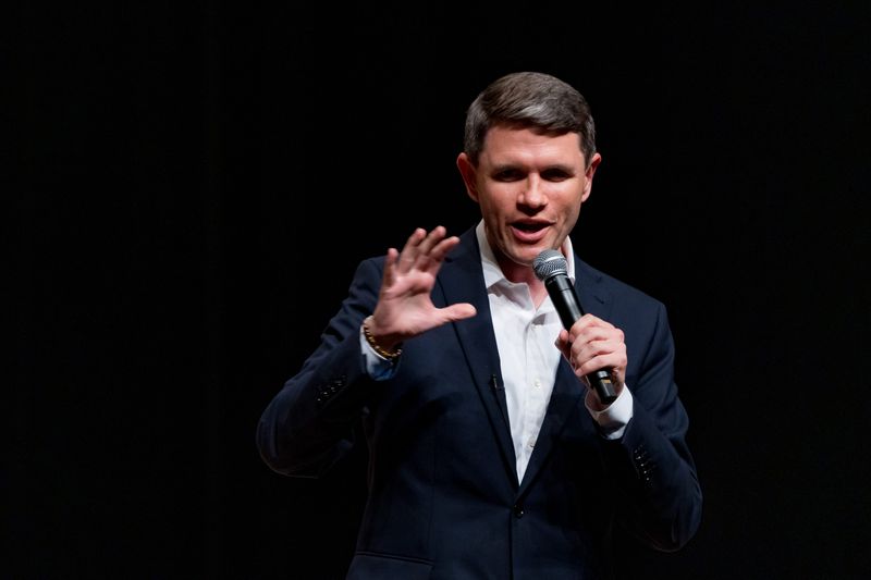 Texas state Rep. James Talarico, who is running for U.S. Senate, speaks during a town hall on Saturday, July 11, 2026, at the Plaza Theatre in El Paso, Texas.