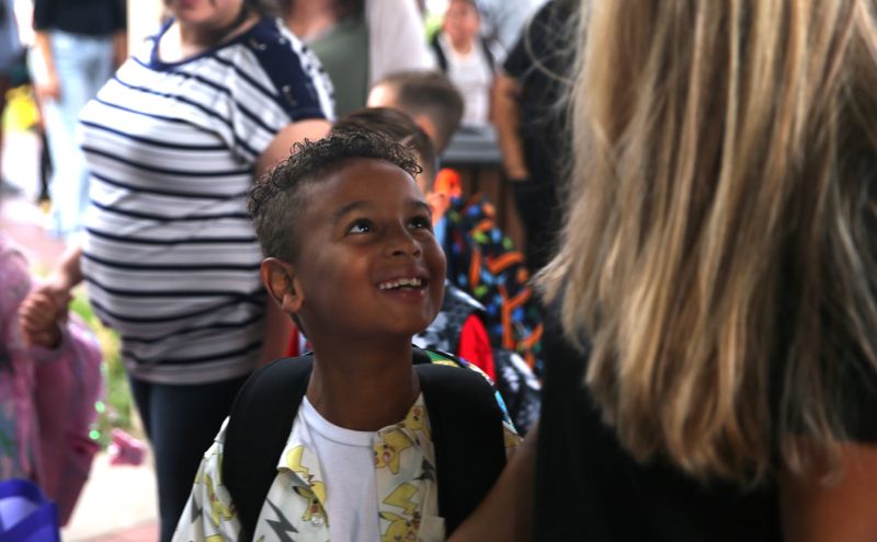 Alistair Coleman begins second grade at Tuloso-Midway Primary School on July 15, 2026.