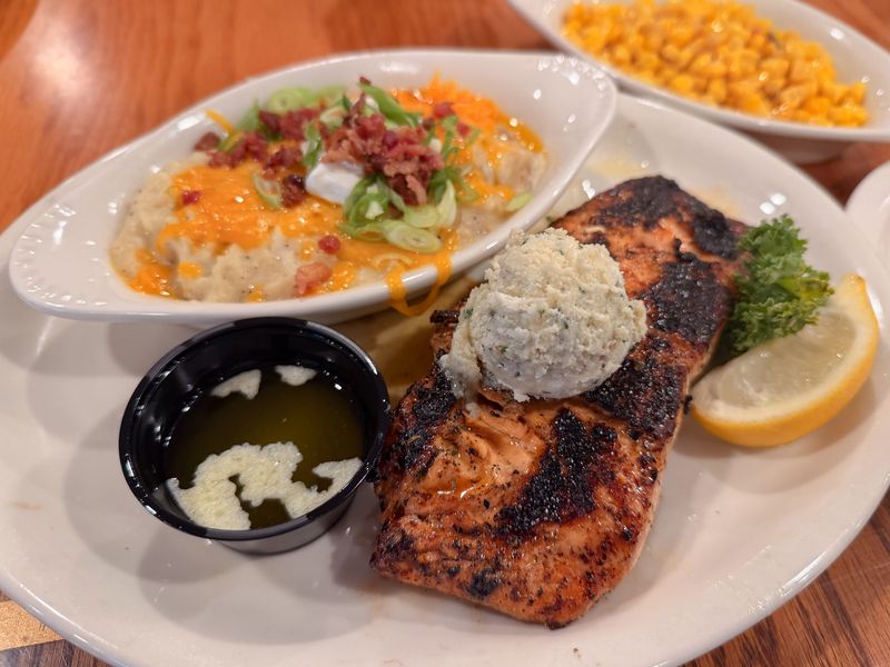 A gorgonzola salmon plate at Ol' Steakhouse Co., located at 4307 Avalon St. in Corpus Christi, on July 14.