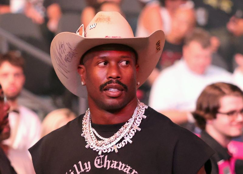 Jul 11, 2026; Las Vegas, Nevada, USA; NFL player Von Miller looks on before King Green fights Terrance McKinney in a lightweight bout during UFC 329 at T-Mobile Arena. Mandatory Credit: Mark J. Rebilas-Imagn Images
