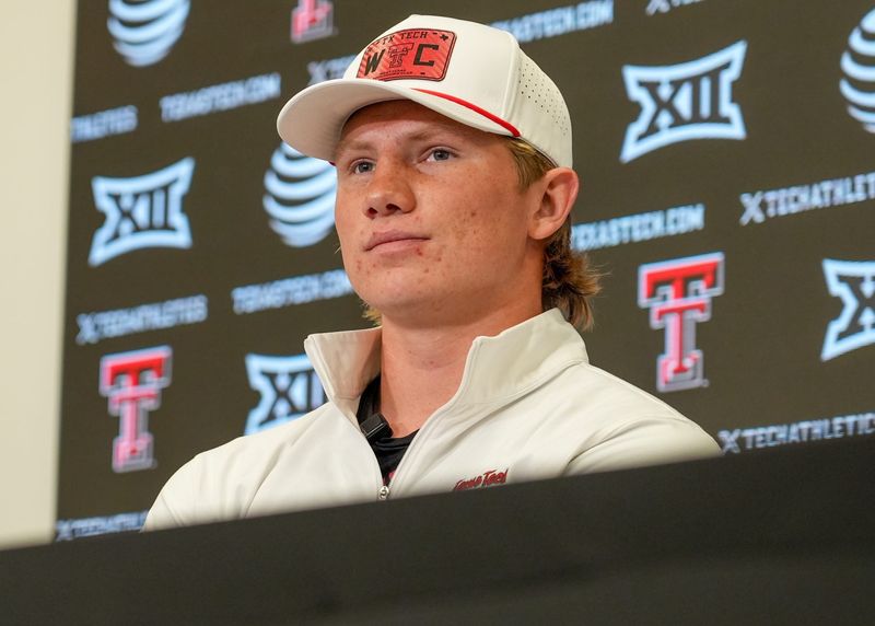 Texas Tech's Will Hammond speaks to the media during local media day, Tuesday, Aug. 4, 2026, at Galaxy Stadium.