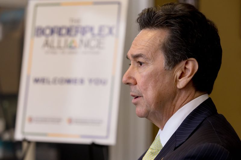 Jon Barela, Borderplex Alliance CEO, speaks during an interview Wednesday, Aug. 5, 2026, at the Centre Building in Downtown El Paso, Texas.