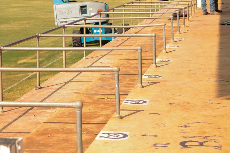 The original horse pens that are raffled to fans at the beginning of the football season at the new R. Clinton Schulze Stadium known as the "Puncher Dome"n Mason, Texas, on Aug. 5, 2026.