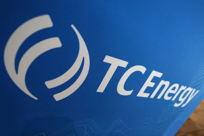 FILE PHOTO: The logo of energy transport firm TC Energy is displayed during the LNG 2023 energy trade show in Vancouver, British Columbia, Canada, July 12, 2023. REUTERS/Chris Helgren/File Photo