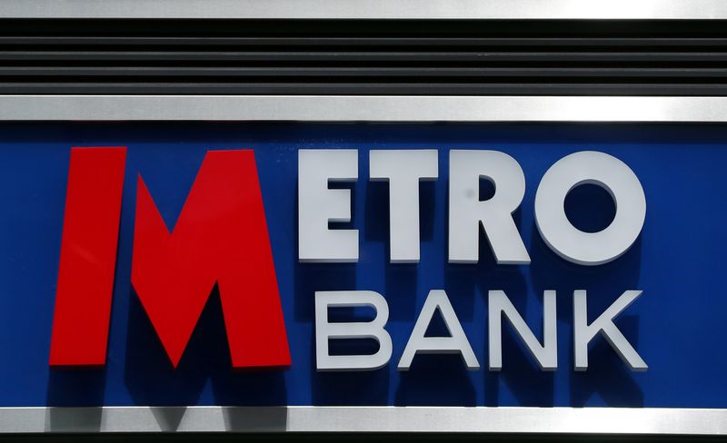 Signage is seen outside of a Metro Bank in London, Britain, May 22, 2019. REUTERS/Hannah McKay/File Photo
