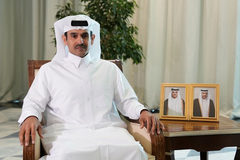 FILE PHOTO: QatarEnergy CEO and Qatar's Minister of Energy Saad al-Kaabi sits during a private interview with Reuters, in Doha, Qatar, November 21, 2022. REUTERS/Imad Creidi/ File Photo