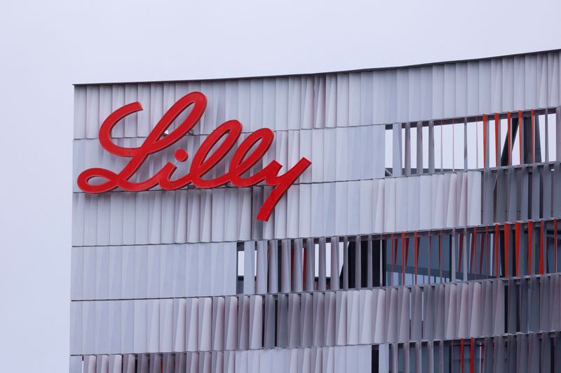 FILE PHOTO: Lilly Biotechnology Center is shown in San Diego, California, U.S. March 1, 2023, after Eli Lilly and Co on Wednesday said it will cut list prices by 70% for its most commonly prescribed insulin products, Humalog and Humulin, beginning from the fourth quarter of this year. REUTERS/Mike Blake/File Photo