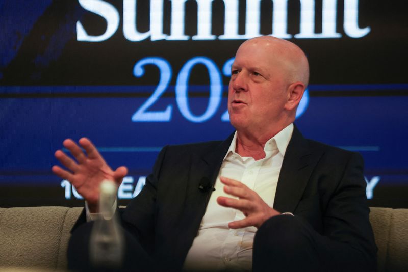 David Solomon, CEO of Goldman Sachs, speaks during the Australian Financial Review Business Summit in Sydney, Australia, March 4, 2025. REUTERS/Christine Chen/File Photo