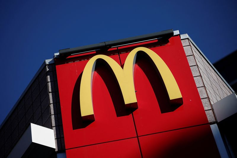 FILE PHOTO: Signage outside a McDonald's restaurant in Washington, DC, U.S., November 25, 2024. REUTERS/Benoit Tessier/File Photo