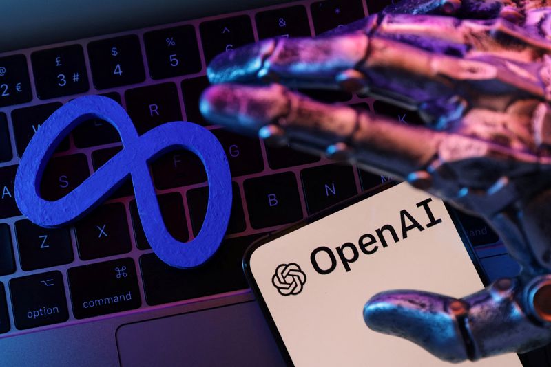 FILE PHOTO: Meta and OpenAI logos are seen in this illustration taken June 18, 2025. REUTERS/Dado Ruvic/Illustration/File Photo