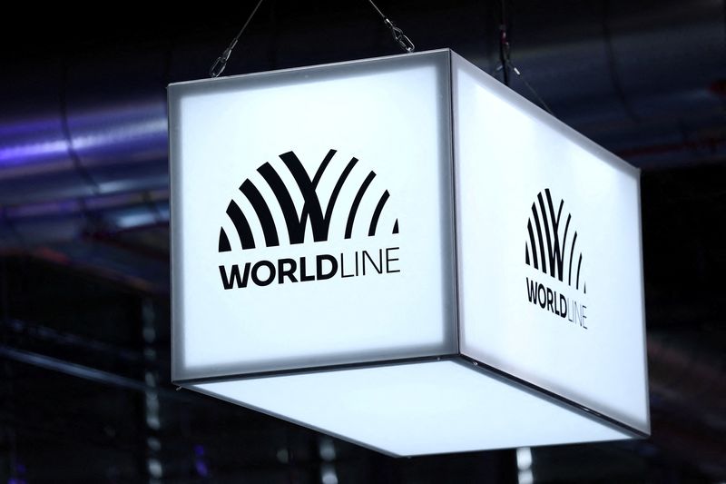 FILE PHOTO: The logo of Worldline is seen at the Viva Technology conference dedicated to innovation and startups at Porte de Versailles exhibition centre in Paris, France, June 11, 2025. REUTERS/Gonzalo Fuentes/File Photo