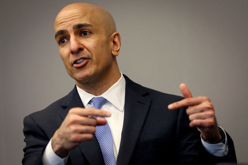 FILE PHOTO: Neel Kashkari, president and CEO of the Federal Reserve Bank of Minneapolis, speaks during an interview with Reuters in New York City, New York, U.S., May 22, 2023. REUTERS/Mike Segar/File Photo