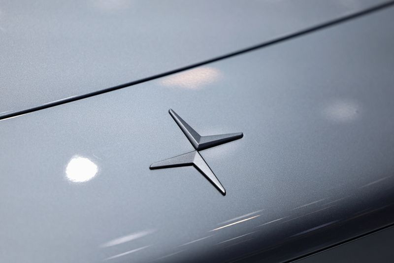 FILE PHOTO: A logo of Polestar is pictured on a car at the Beijing International Automotive Exhibition, or Auto China 2024, in Beijing, China, April 25, 2024. REUTERS/Tingshu Wang/ File Photo