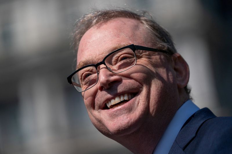 National Economic Council Director Kevin Hassett speaks to reporters at the White House in Washington, D.C., U.S., April 18, 2025. REUTERS/Nathan Howard/File Photo