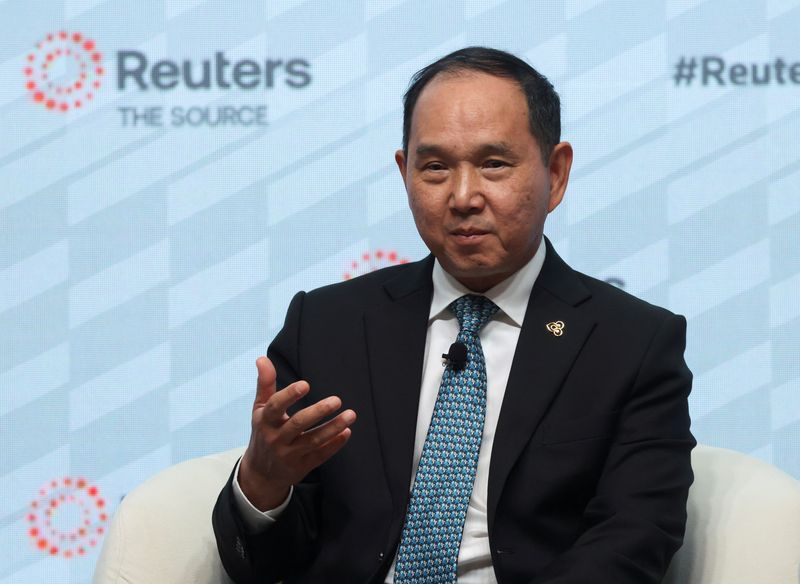 Chai Eamsiri, Chief Executive Officer, Thai Airways International Public Company Limited, speaks at the Reuters NEXT Asia summit in Singapore July 9, 2025. REUTERS/Edgar Su