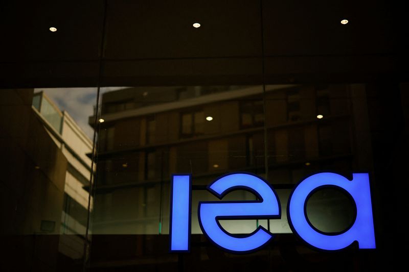A view of the logo of the International Energy Agency in Paris, France, December 15, 2023. REUTERS/Sarah Meyssonnier