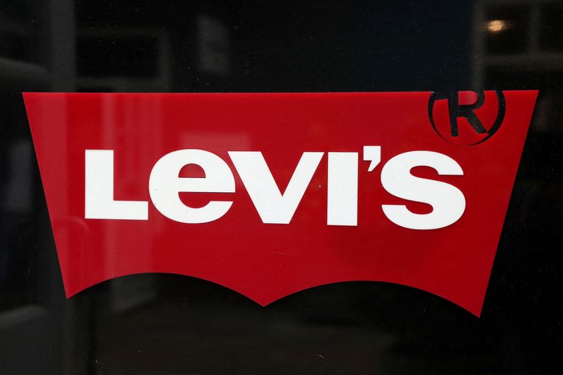 FILE PHOTO: A logo is displayed at the Levi’s outlet retail store at Bicester Village in Oxfordshire, Britain, August 21, 2024. REUTERS/Hollie Adams/File Photo