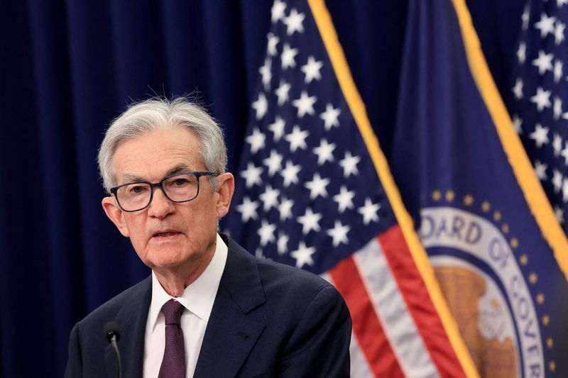 FILE PHOTO: U.S. Federal Reserve Chair Jerome Powell attends a press conference in Washington, D.C., U.S., June 18, 2025. REUTERS/Kevin Mohatt/File Photo