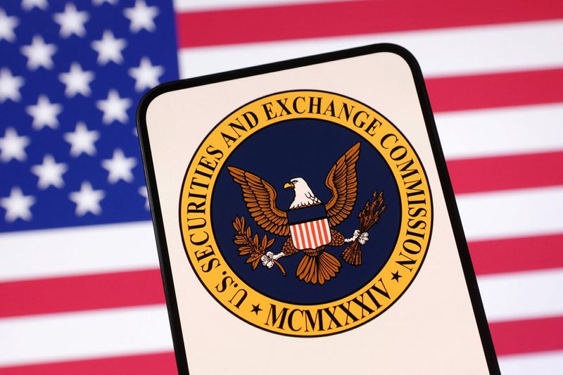FILE PHOTO: United States Securities and Exchange Commission logo and U.S. flag are seen in this illustration taken April 23, 2025. REUTERS/Dado Ruvic/Illustration/ File Photo