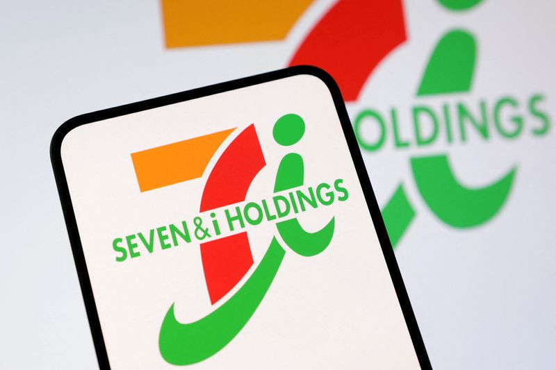 FILE PHOTO: Seven&I Holdings logo is seen in this illustration taken, February 11, 2025. REUTERS/Dado Ruvic/Illustration/File Photo