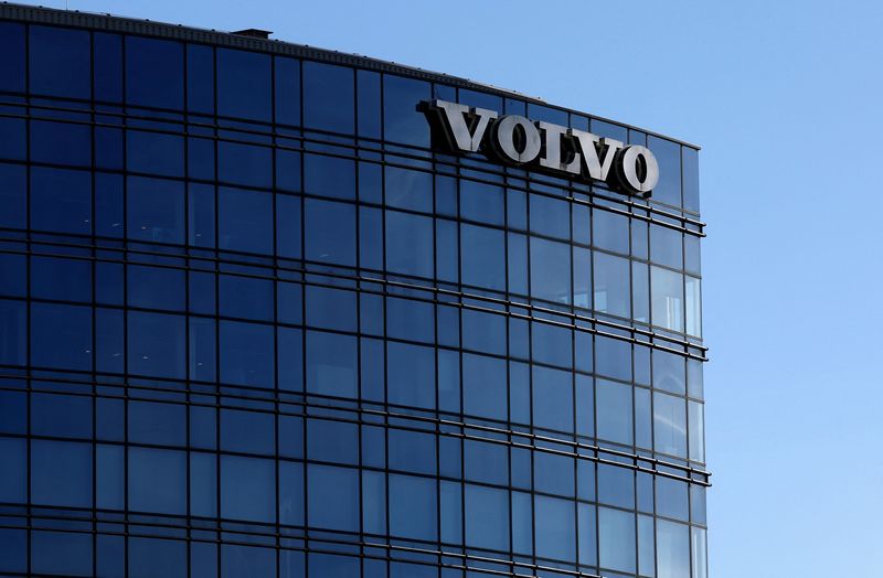 FILE PHOTO: A Volvo logo is pictured in Brussels, Belgium March 4, 2024. REUTERS/Yves Herman/File Photo
