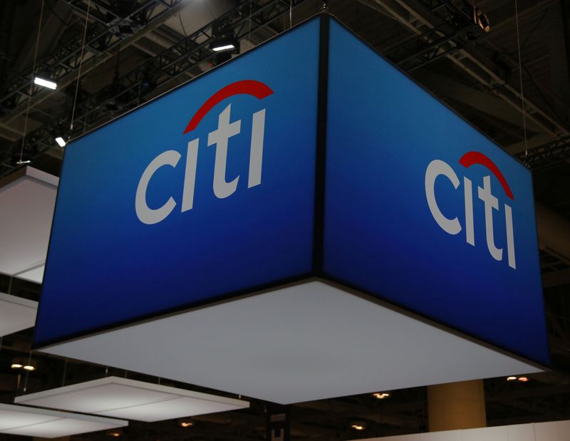 The Citigroup Inc (Citi) logo is seen at the SIBOS banking and financial conference in Toronto, Ontario, Canada October 19, 2017. Picture taken October 19, 2017. REUTERS/Chris Helgren