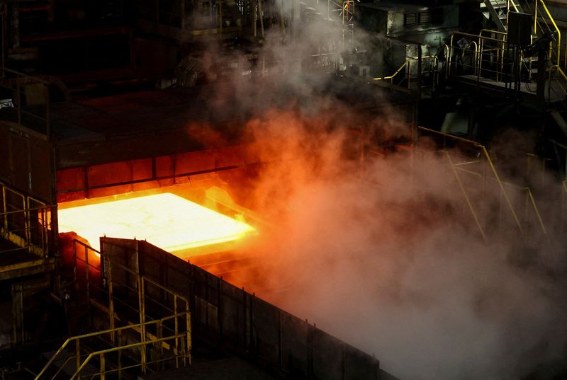 FILE PHOTO: A production line at a plate rolling mill is seen at Nippon Steel's East Nippon Works Kimitsu Area plant in Kimitsu, east of Tokyo, Japan May 26, 2025.  REUTERS/Issei Kato/File Photo