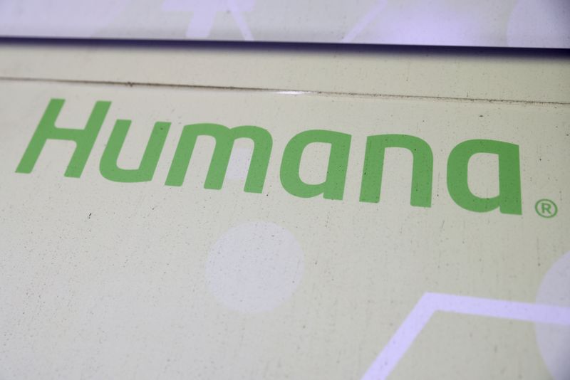 Signage for Humana Inc. is pictured at a health facility in Queens, New York City, U.S., November 30, 2021. REUTERS/Andrew Kelly/File Photo