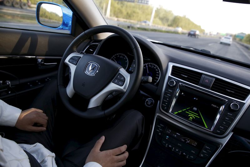 FILE PHOTO: A Changan Automobile car is seen is on self-driving mode on a highway in Beijing, China, April 16, 2016. REUTERS/Kim Kyung-Hoon/File Photo