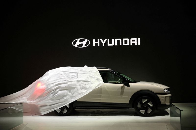 A Hyundai Motor’s all-new NEXO is unveiled at the 2025 Seoul Mobility Show in Goyang, South Korea, April 3, 2025.   REUTERS/Kim Hong-Ji