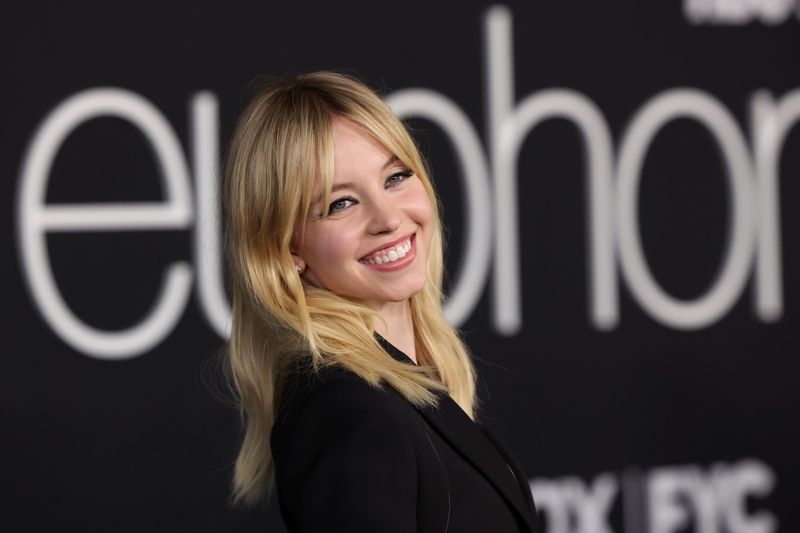 FILE PHOTO: Cast member Sydney Sweeney attends a red carpet event for the television series Euphoria in Los Angeles, California, U.S. April 20, 2020. REUTERS/Mario Anzuoni/File Photo