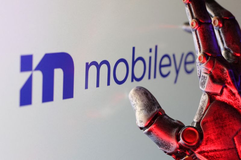 FILE PHOTO: Mobileye logo is seen in this illustration taken February 16, 2025. REUTERS/Dado Ruvic/Illustration/File Photo