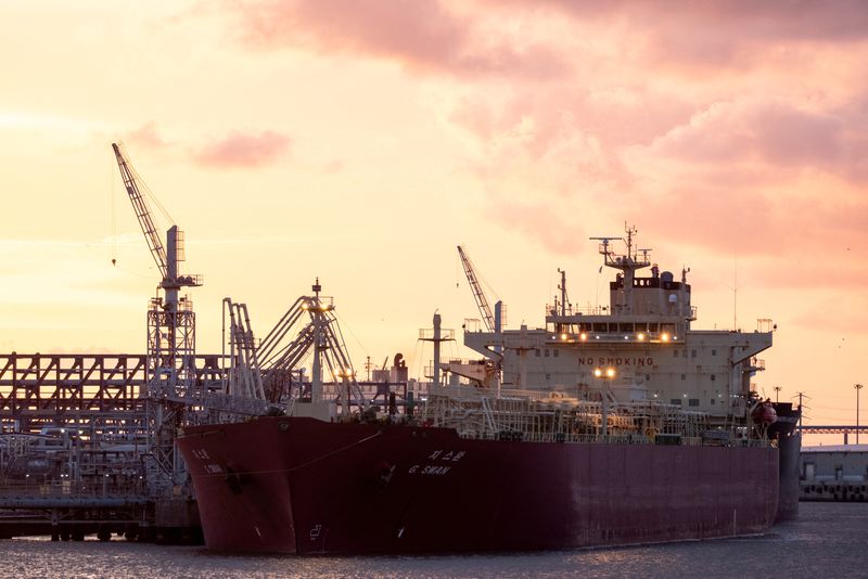 FILE PHOTO: The G. SWAN LPG Tanker is docked at the Phillips 66 Freeport Terminal in Freeport, Texas, U.S., June 23, 2025. REUTERS/Joel Angel Juarez/File Photo