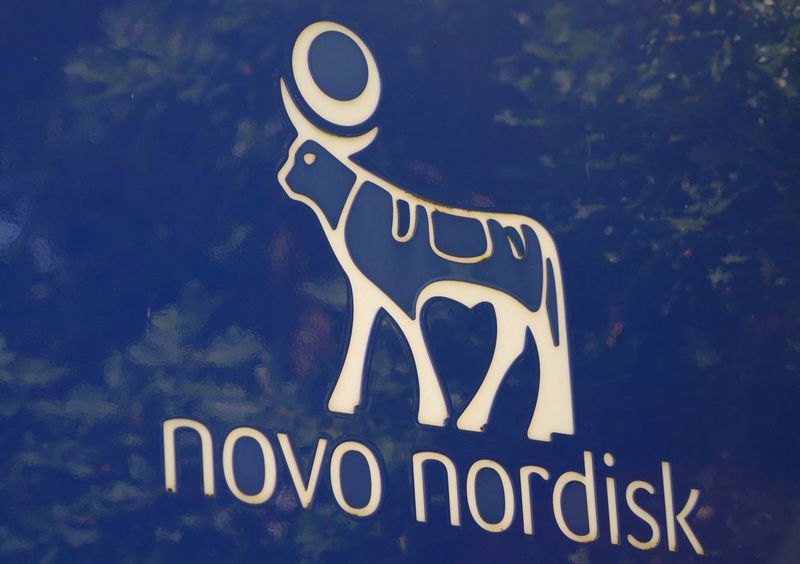 FILE PHOTO: A view shows a Novo Nordisk sign outside their office in Bagsvaerd, on the outskirts of Copenhagen, Denmark, July 14, 2025. REUTERS/Tom Little/File Photo