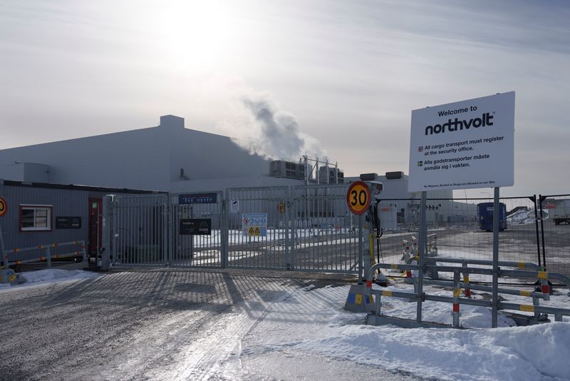 FILE PHOTO: A view of Northvolt factory after the Swedish battery manufacturer filed for bankruptcy, in Skelleftea, Sweden, March 12, 2025. TT News Agency/Jonas Westling via REUTERS/File Photo
