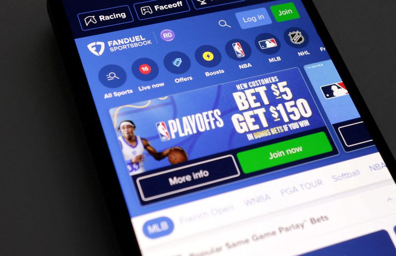 FILE PHOTO: Fanduel app is seen in this illustration taken June 17, 2024. REUTERS/Dado Ruvic/Illustration/File Photo