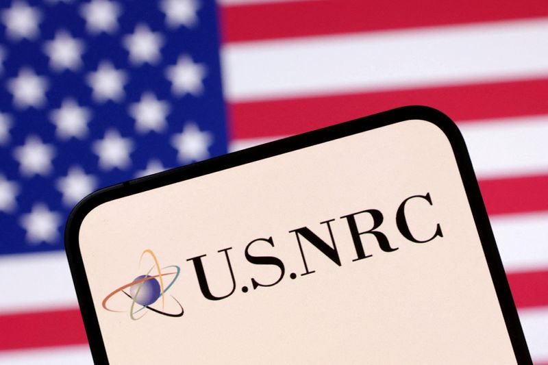 FILE PHOTO: United States Nuclear Regulatory Commission logo and U.S. flag are seen in this illustration created on April 23, 2025. REUTERS/Dado Ruvic/Illustration/File Photo