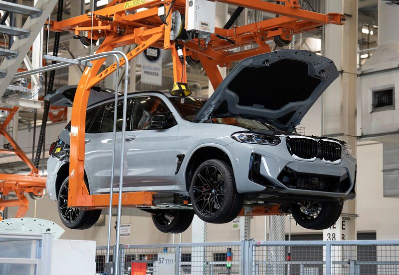 FILE PHOTO: A BMW SUV moves down the assembly line at the BMW manufacturing plant in Greer, South Carolina, U.S., October 19, 2022.   REUTERS/Bob Strong/File Photo